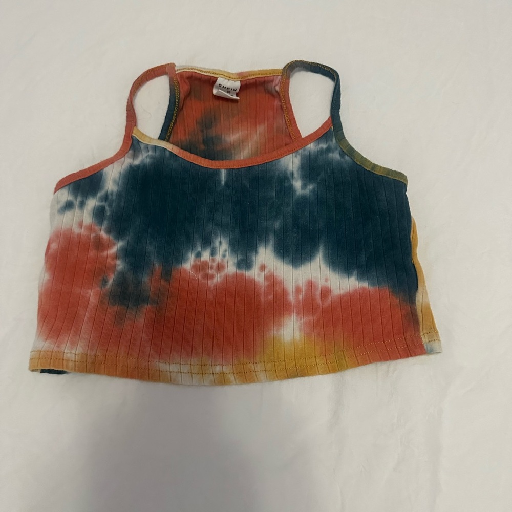 Tie dye cropped tank top